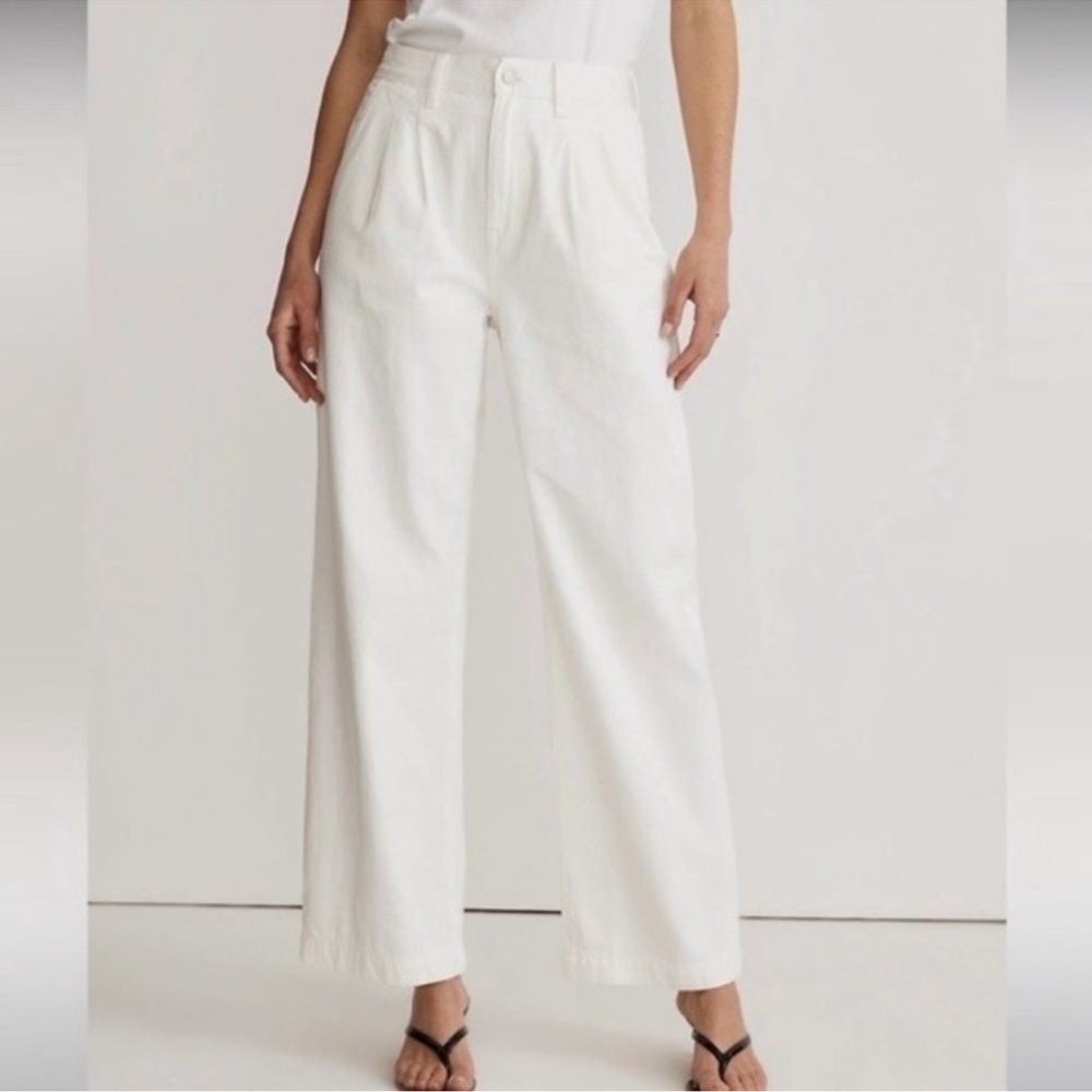 NWT Madewell The Harlow Wide-Leg Baggy Straight Jean in Tile White size 30